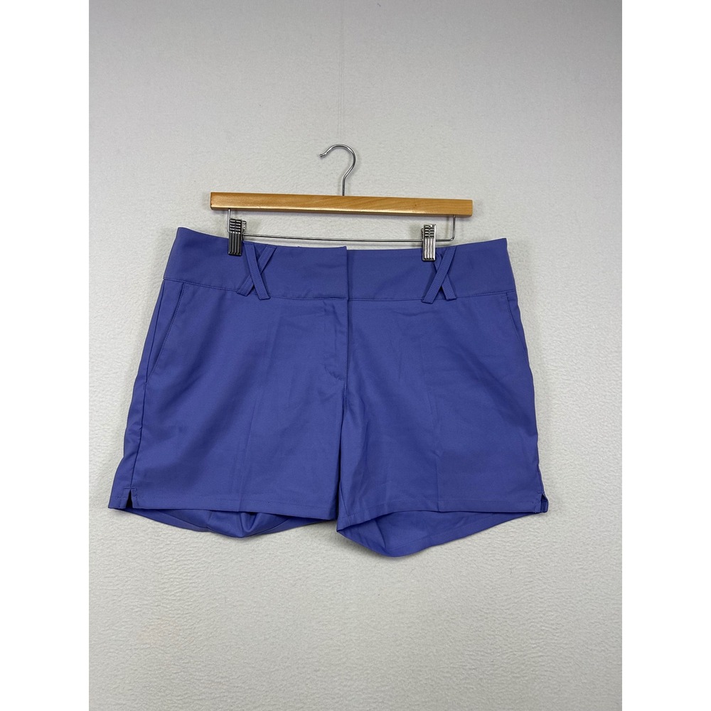 Sporty Preppy Adidas Women 12 Purple Climalite Flat Front Golf Shorts